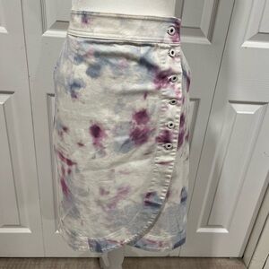 White tie dye Anthropologie wrap skirt